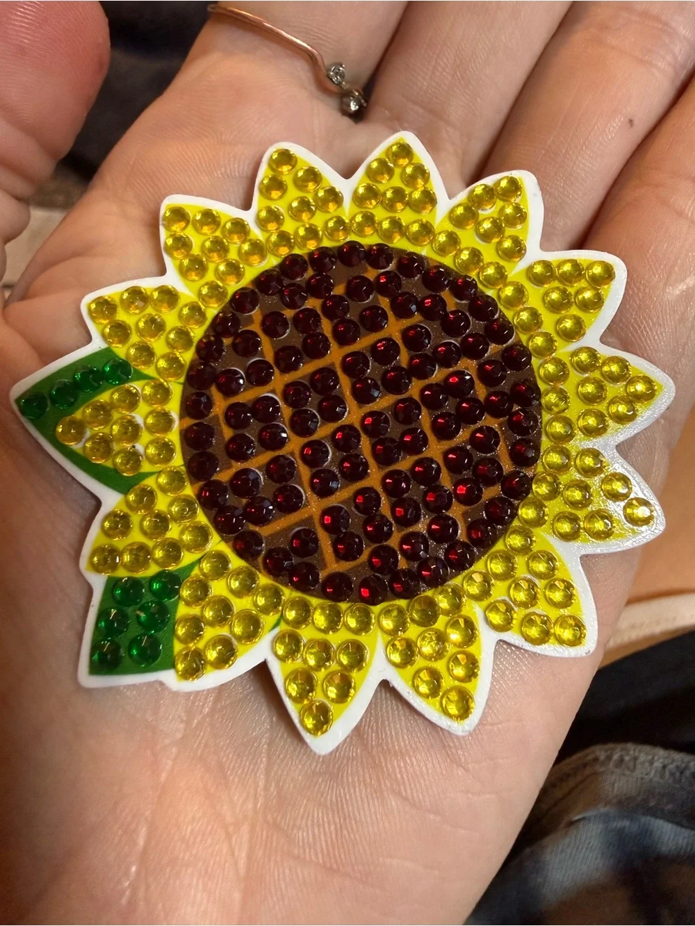 Sunflower Sparkle magnet for Accessories - Yellow & Brown